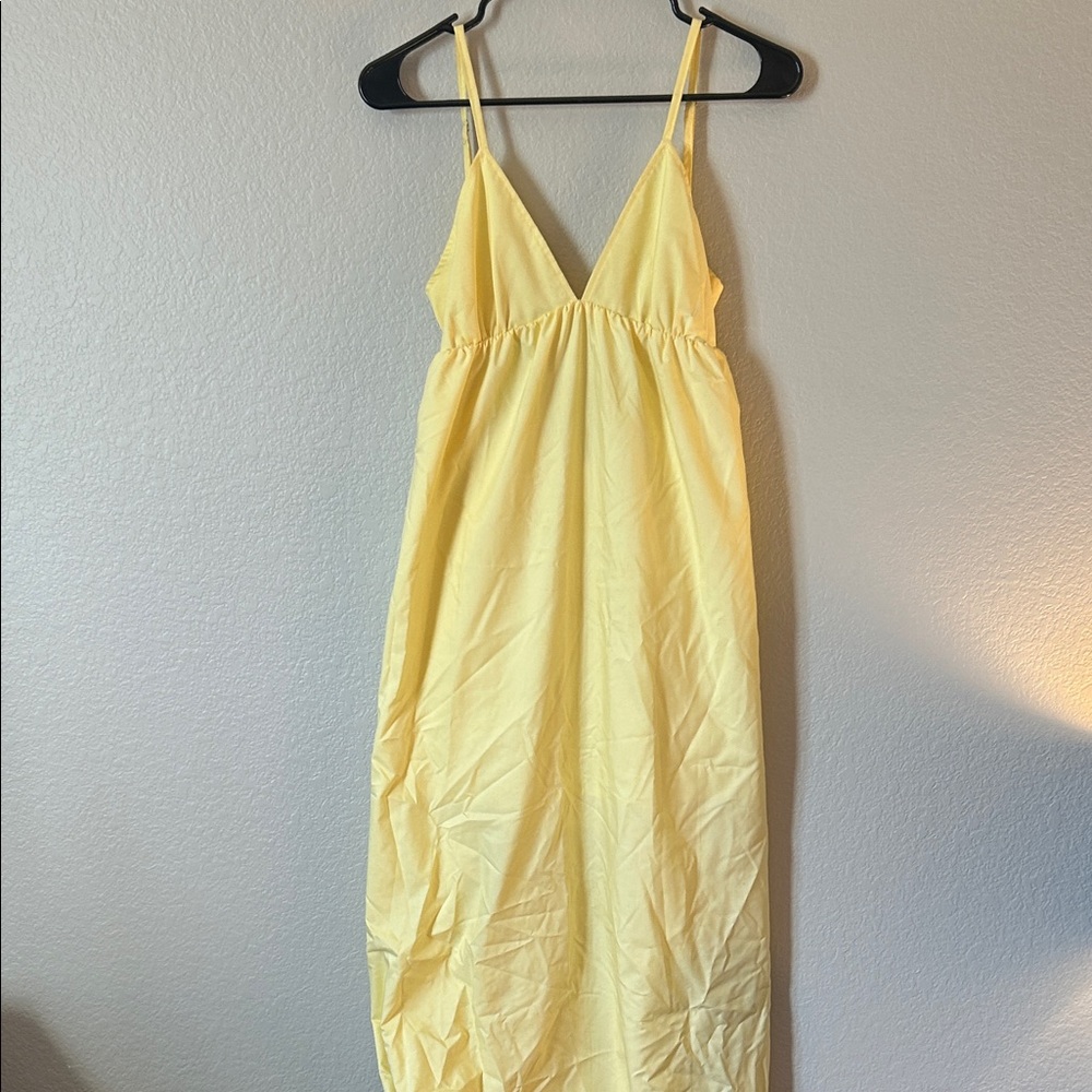Butter yellow Spaghetti Strap Maxi Dress